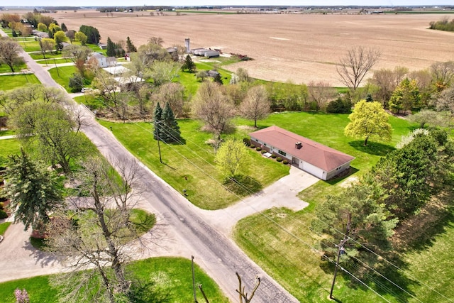 aerial view with a rural view