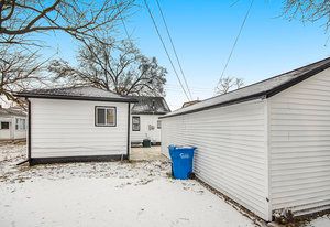 exterior space with an outbuilding