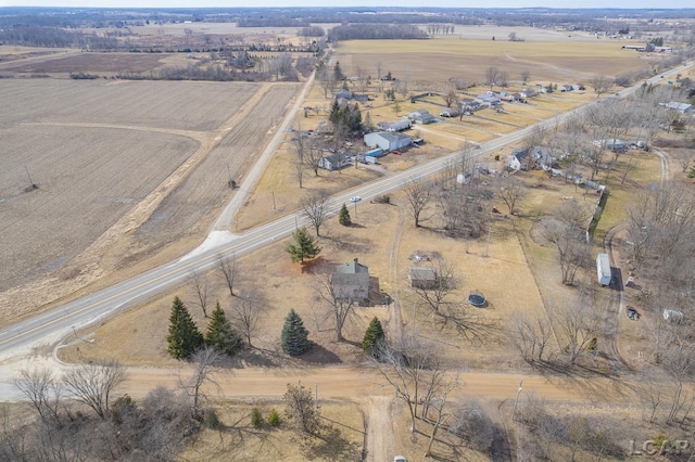 aerial view with a rural view