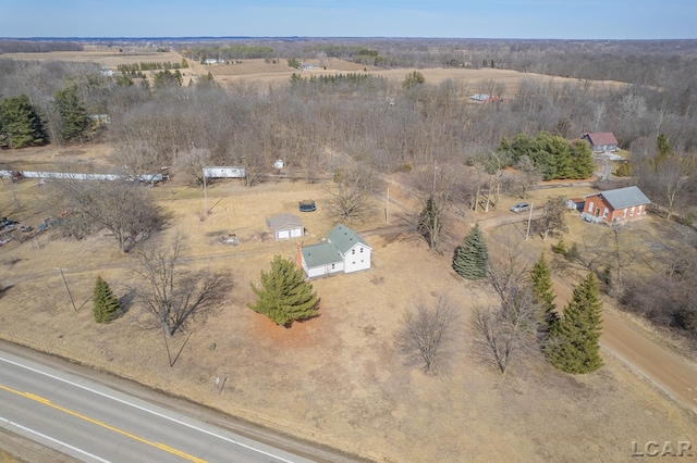 drone / aerial view featuring a rural view