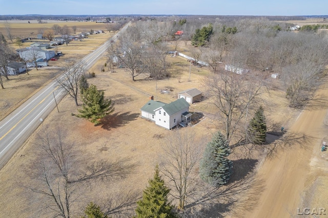 aerial view featuring a rural view