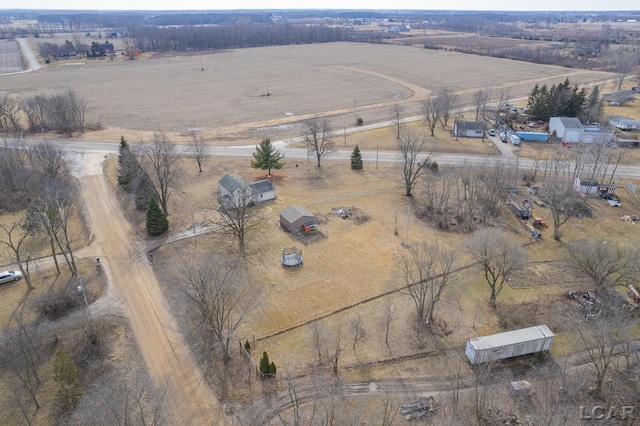 bird's eye view featuring a rural view