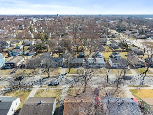 bird's eye view featuring a residential view