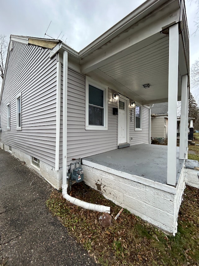 exterior space featuring an attached carport