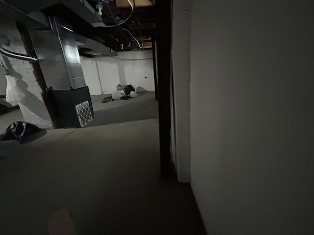 view of unfinished basement