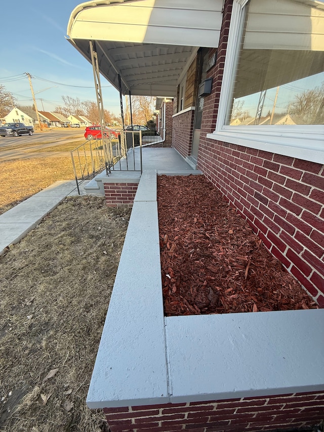 view of yard with a porch