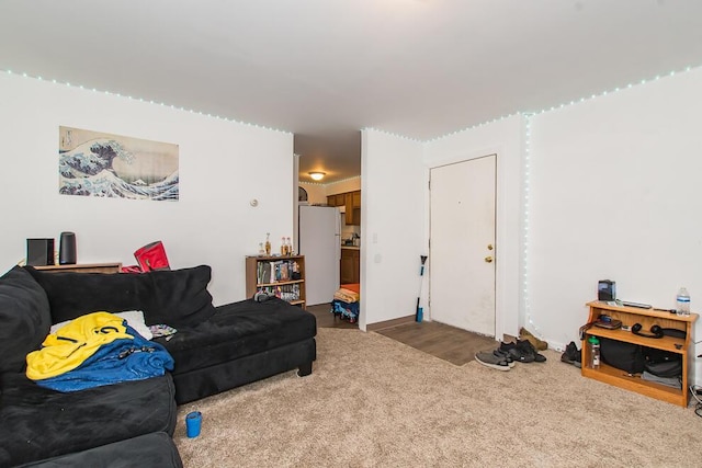 living room featuring carpet flooring