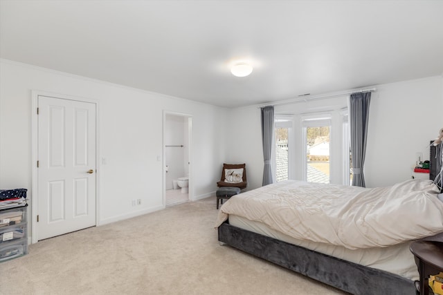1265 Water Cliff Dr, Bloomfield Hills, MI 48302 - carpeted bedroom with crown molding, access to outside, and connected bathroom