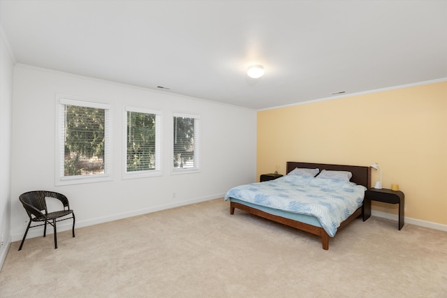 1265 Water Cliff Dr, Bloomfield Hills, MI 48302 - bedroom with ornamental molding and light carpet
