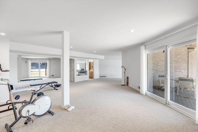 1265 Water Cliff Dr, Bloomfield Hills, MI 48302 - exercise area featuring carpet floors and recessed lighting