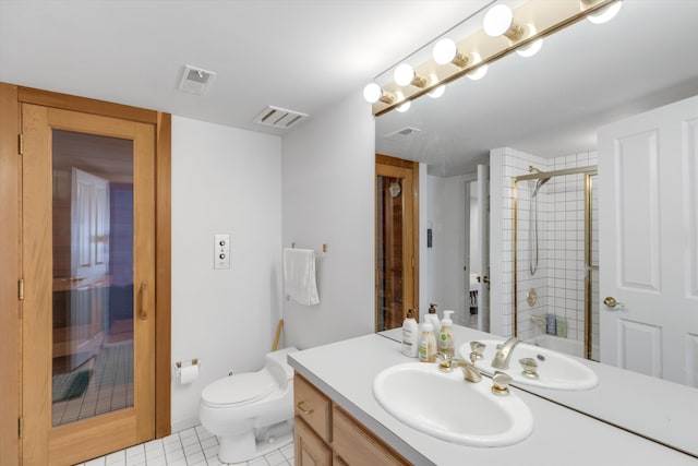 1265 Water Cliff Dr, Bloomfield Hills, MI 48302 - bathroom with vanity, a tile shower, and tile patterned flooring