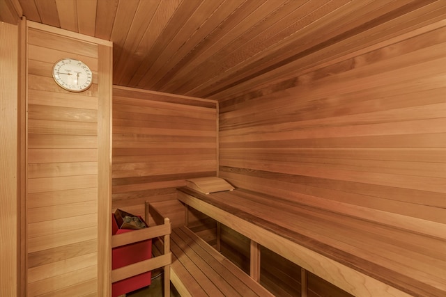1265 Water Cliff Dr, Bloomfield Hills, MI 48302 - sauna / steam room with wooden ceiling and wooden walls