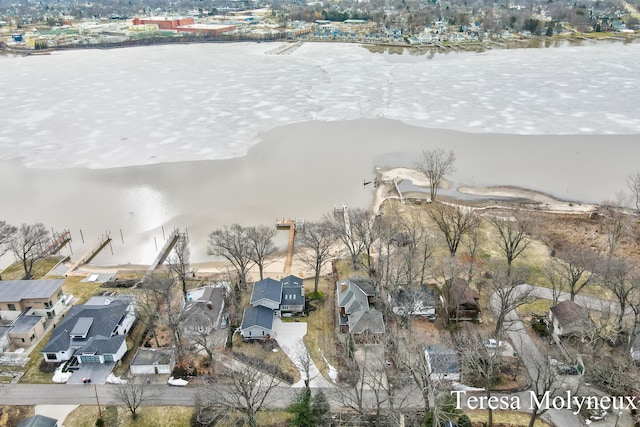 aerial view with a residential view