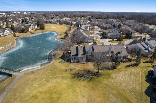 aerial view with a residential view