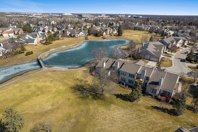 aerial view with a residential view