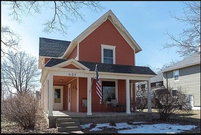 view of front of home with a porch