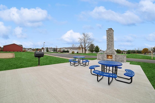 view of community with a lawn