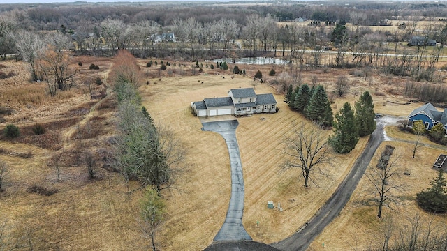 drone / aerial view with a rural view