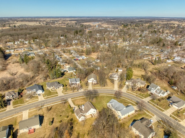 aerial view featuring a residential view