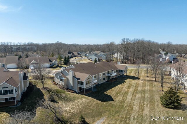 aerial view with a residential view