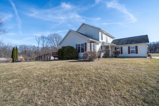 exterior space featuring a front lawn