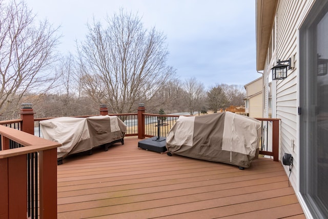 deck with area for grilling