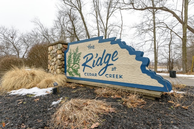 view of community sign