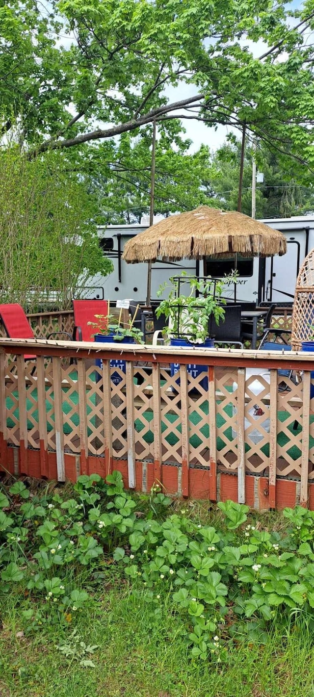 81 S Maple St, White Cloud, MI 49349 - view of wooden terrace