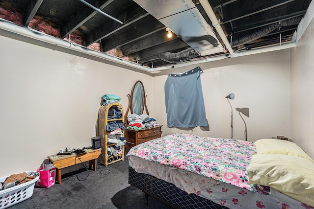 bedroom with concrete flooring