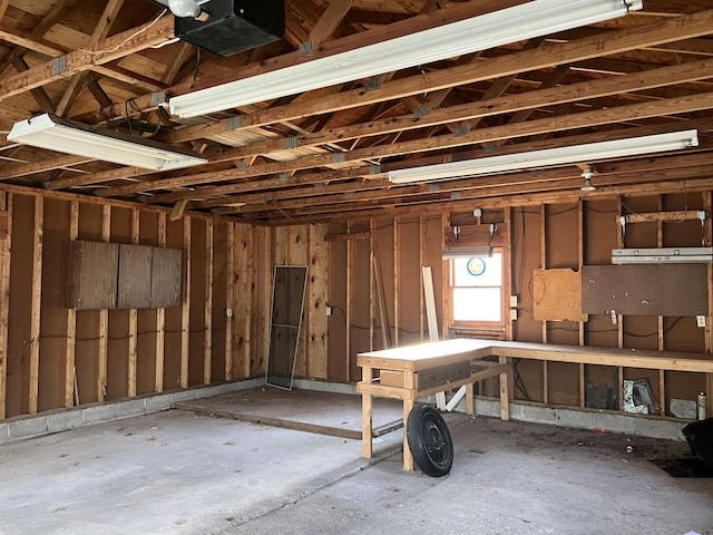 interior space with a garage