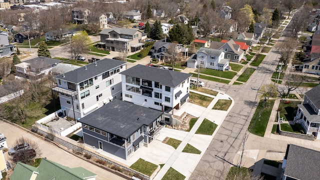 bird's eye view with a residential view