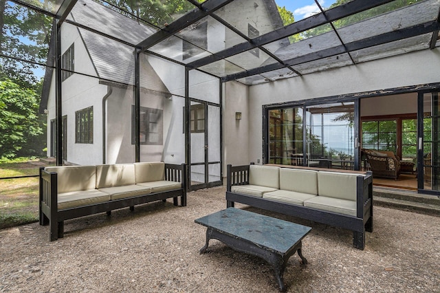 14598 Lakeshore Rd, Lakeside, MI 49116 - view of patio / terrace with glass enclosure and an outdoor hangout area