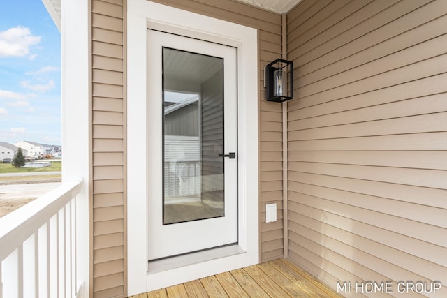 view of doorway to property