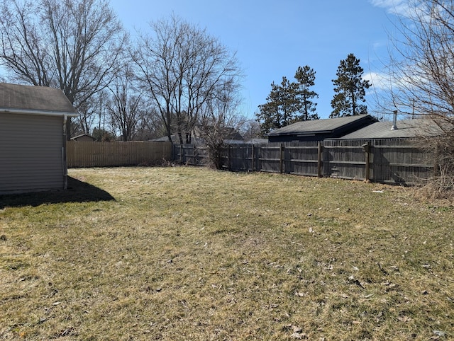 view of yard featuring fence private yard