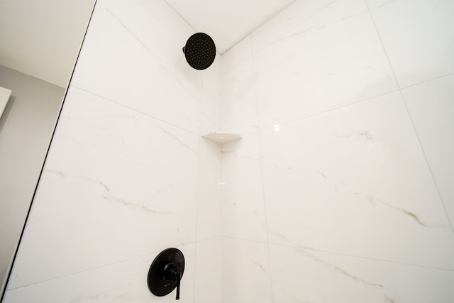 interior details with tiled shower