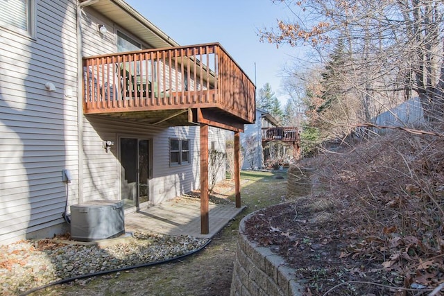 view of yard with a patio and a deck