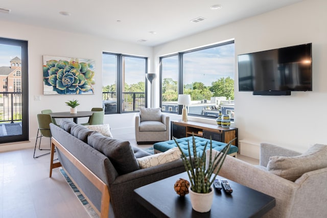 living room with visible vents