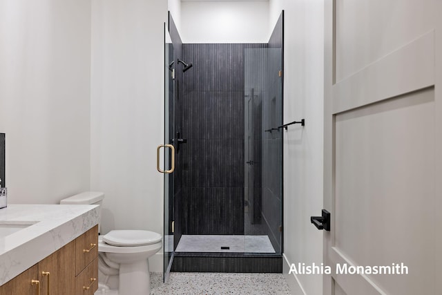 300 Washington Ave Unit 1, Grand Haven, MI 49417 - full bath with a stall shower, vanity, and speckle patterned floor
