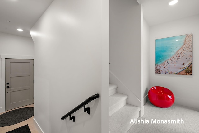 300 Washington Ave Unit 1, Grand Haven, MI 49417 - staircase with recessed lighting and baseboards