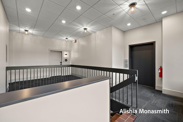 300 Washington Ave Unit 1, Grand Haven, MI 49417 - corridor with dark carpet and recessed lighting