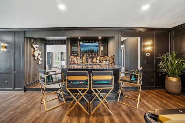 bar featuring wood finished floors