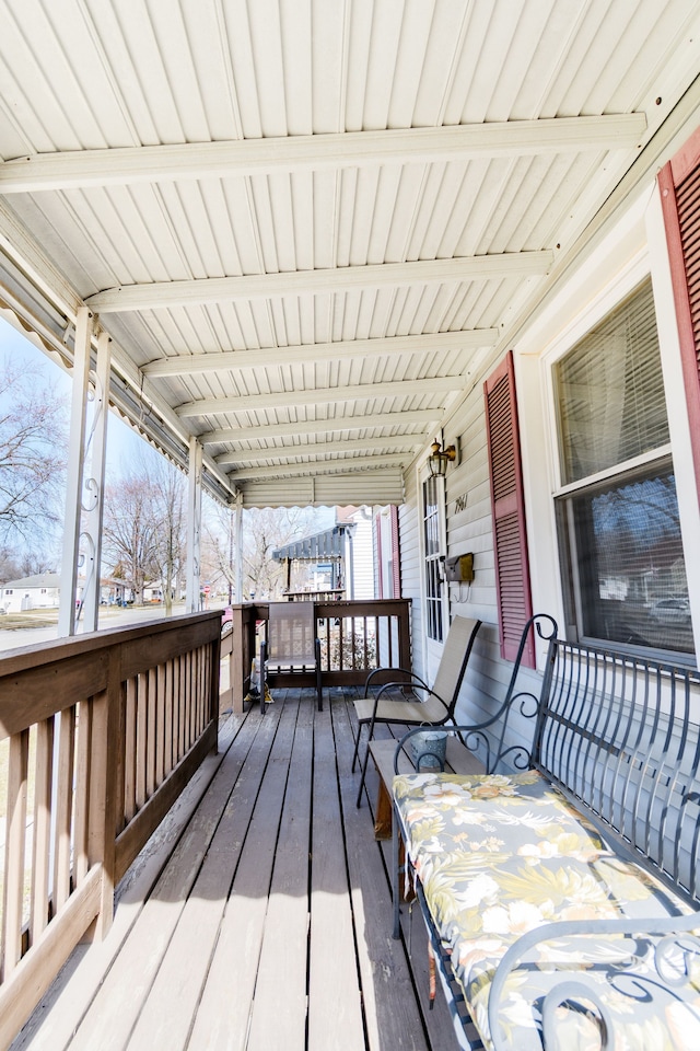 deck with a porch