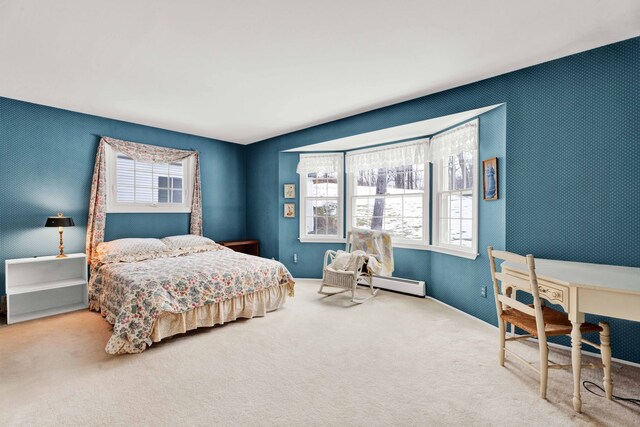 bedroom featuring carpet flooring and multiple windows