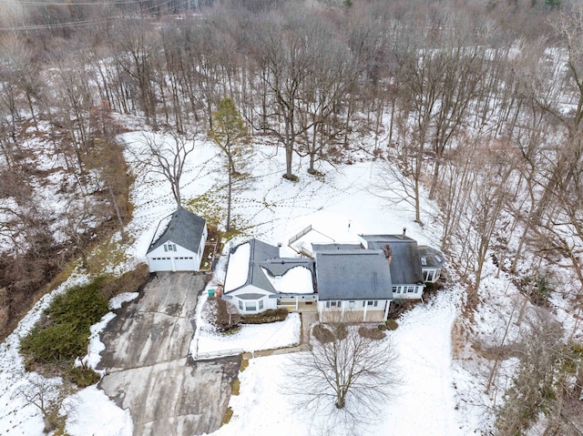 view of snowy aerial view