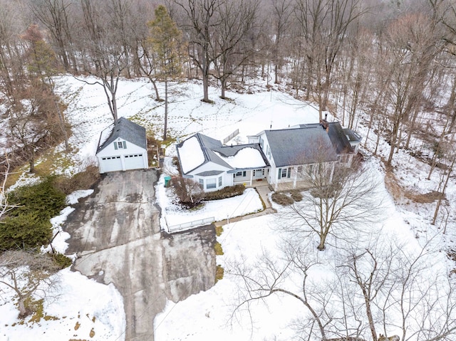 view of snowy aerial view