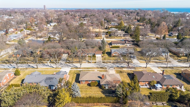 aerial view with a residential view