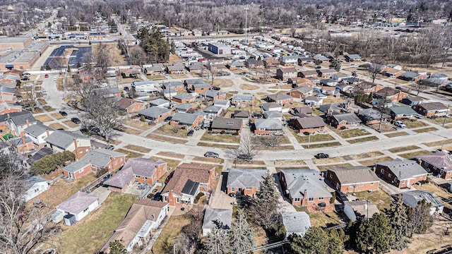 bird's eye view with a residential view