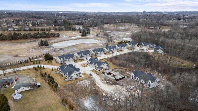 aerial view with a residential view