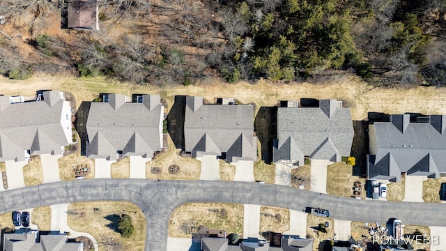 bird's eye view with a residential view