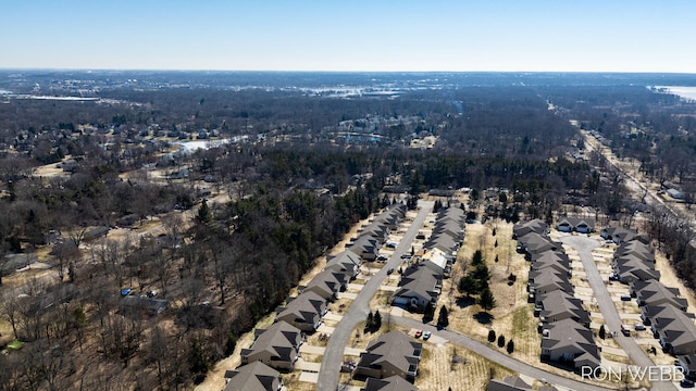 bird's eye view featuring a residential view